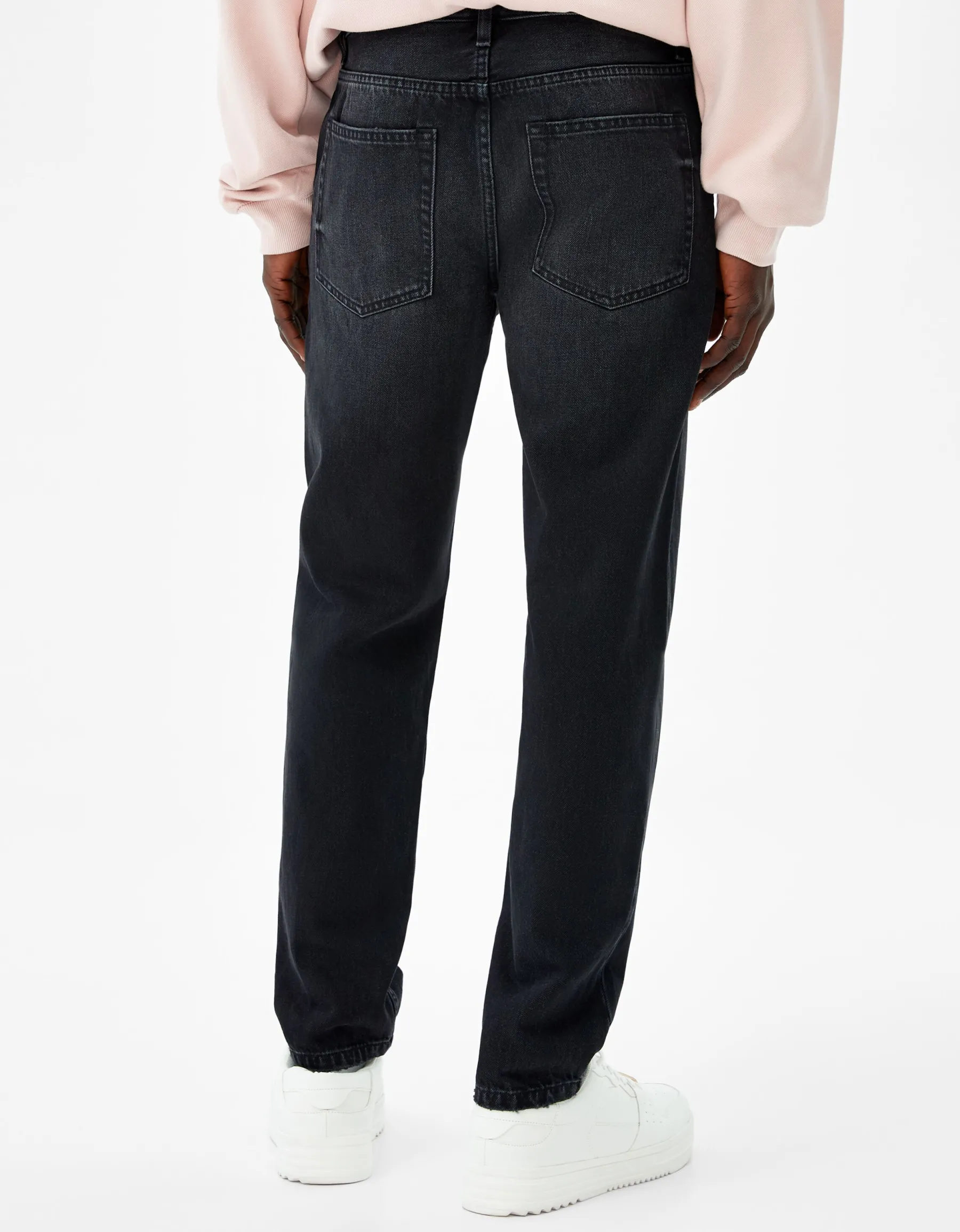 BERSHKA Jeans straight vintage Noir Sale