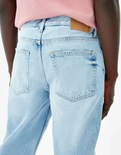 BERSHKA Jeans straight vintage Bleu clair Cheap