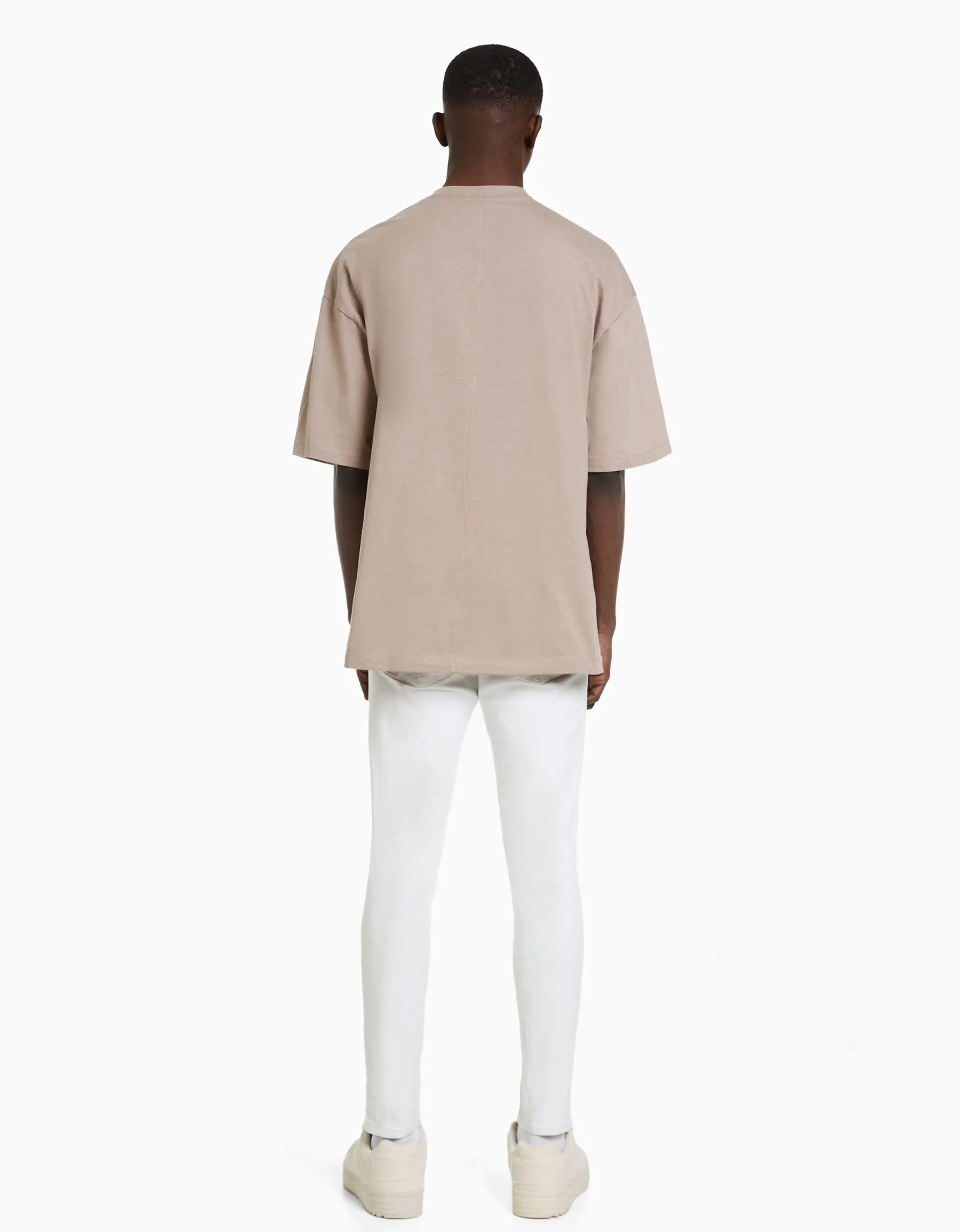 BERSHKA Jeans super skinny Blanc Best