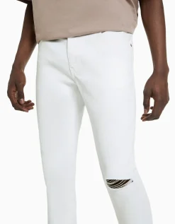 BERSHKA Jeans super skinny Blanc Best