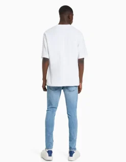 BERSHKA Jeans super skinny Blanc Store