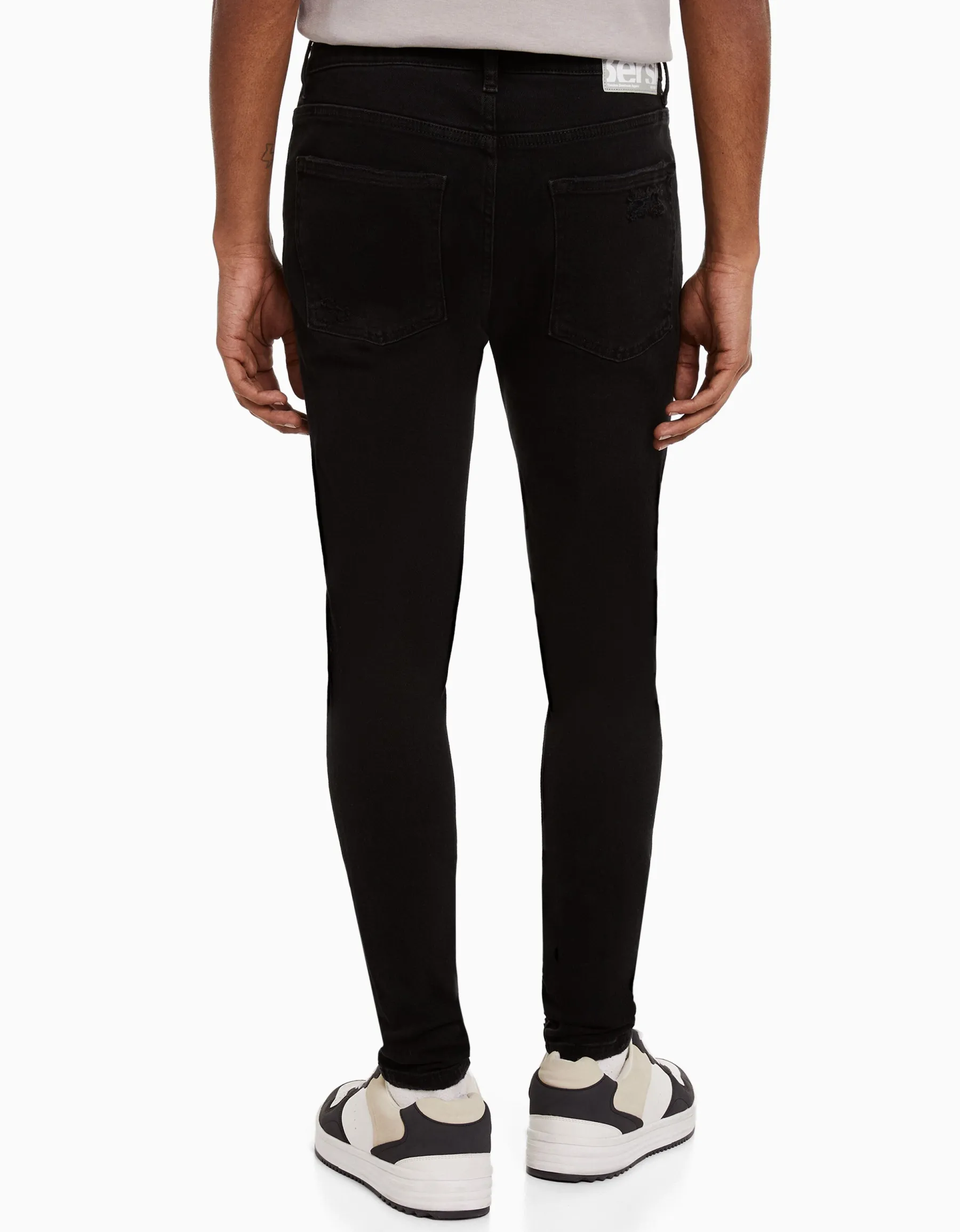 BERSHKA Jeans super skinny déchirés Bleu Best Sale