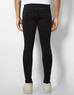BERSHKA Jeans super skinny déchirés Bleu Shop