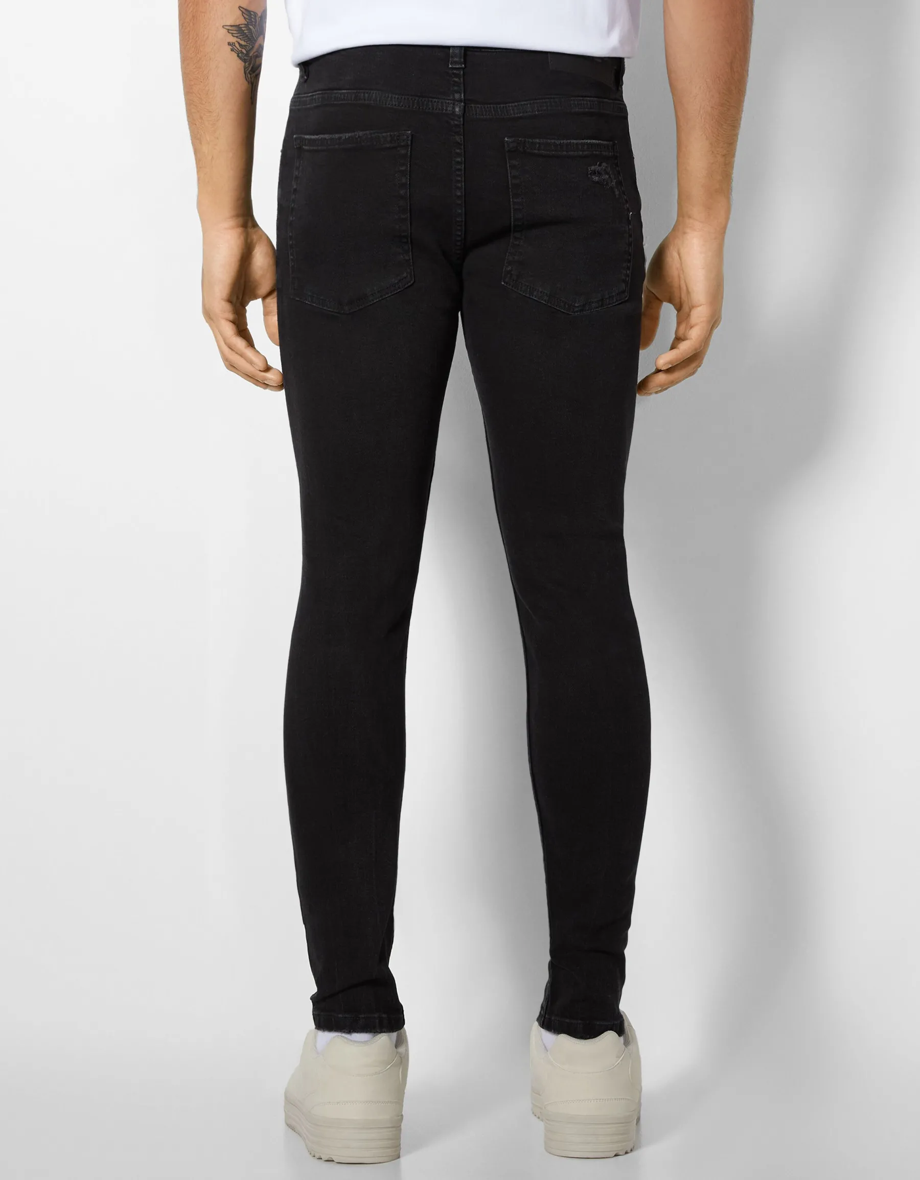 BERSHKA Jeans super skinny déchirés Bleu Shop