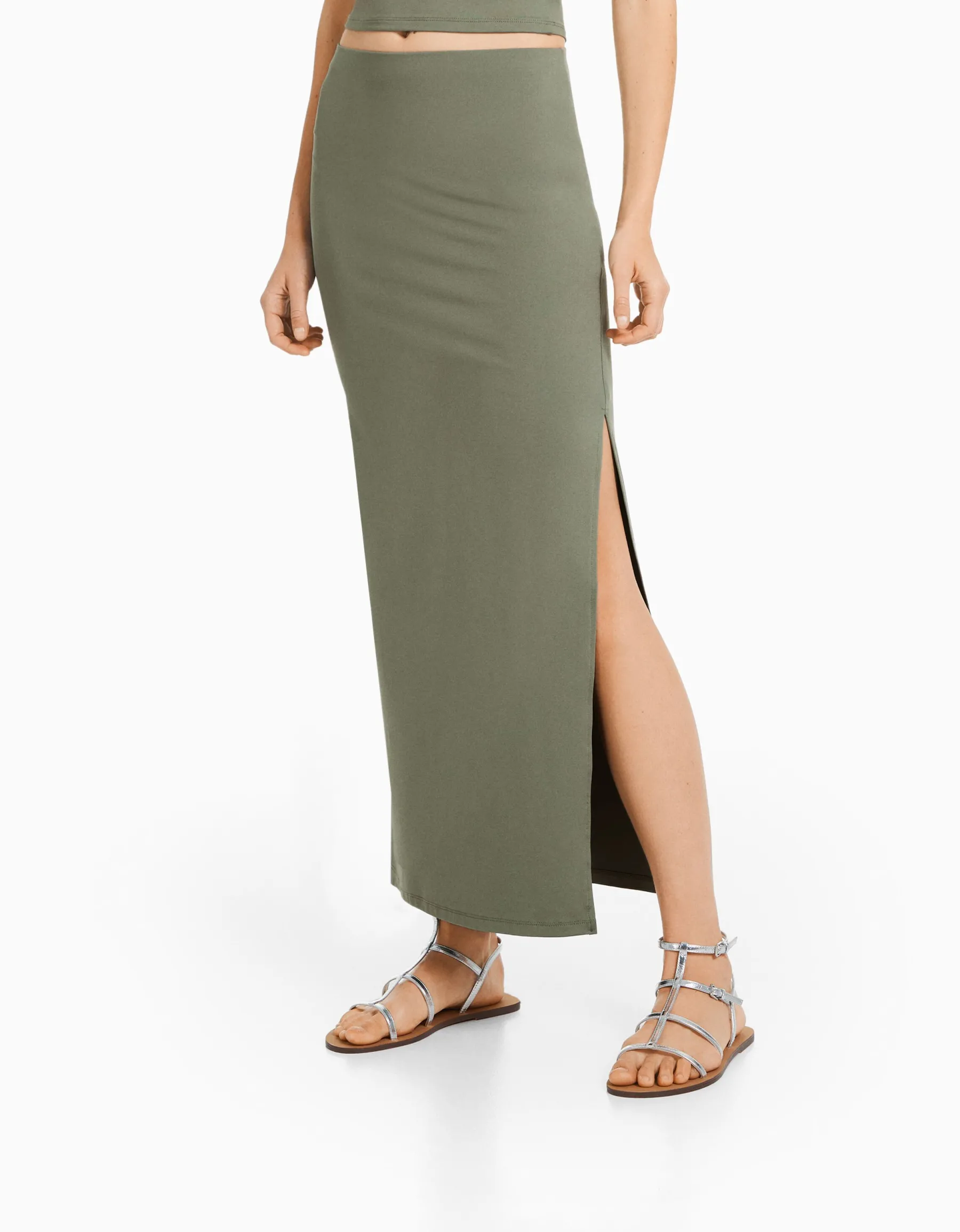 BERSHKA Jupe midi Noir Fashion