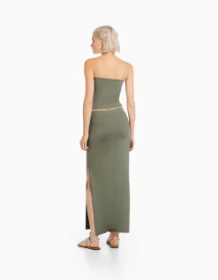 BERSHKA Jupe midi Noir Fashion