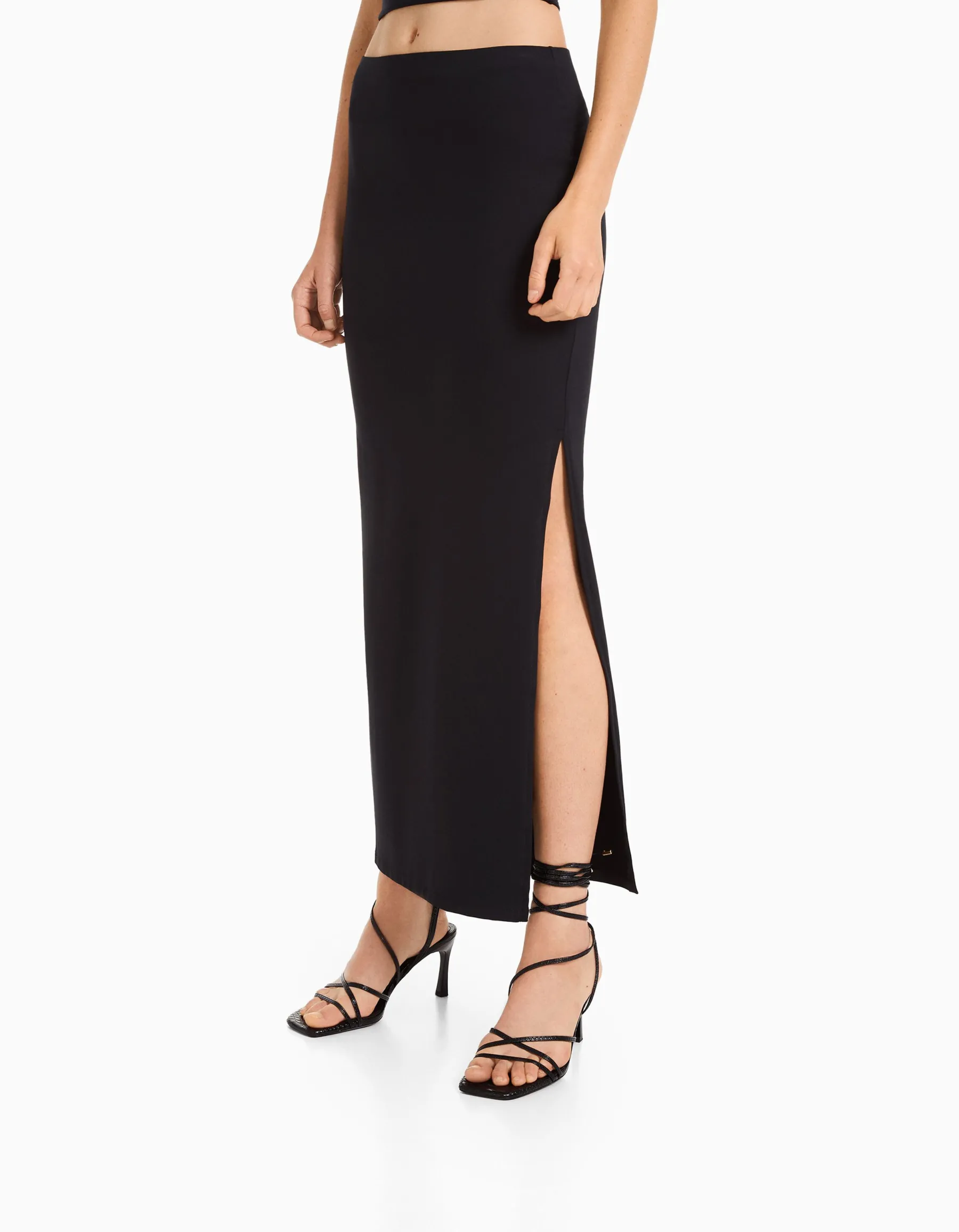 BERSHKA Jupe midi Noir New