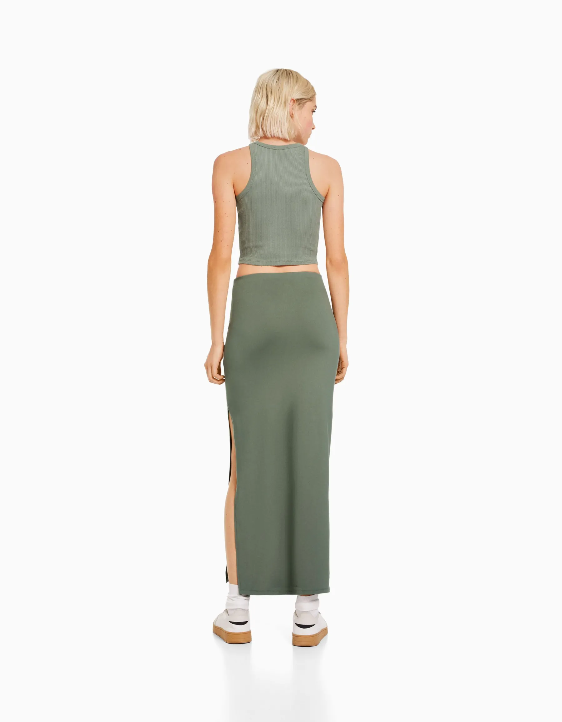 BERSHKA Jupe midi Noir Shop