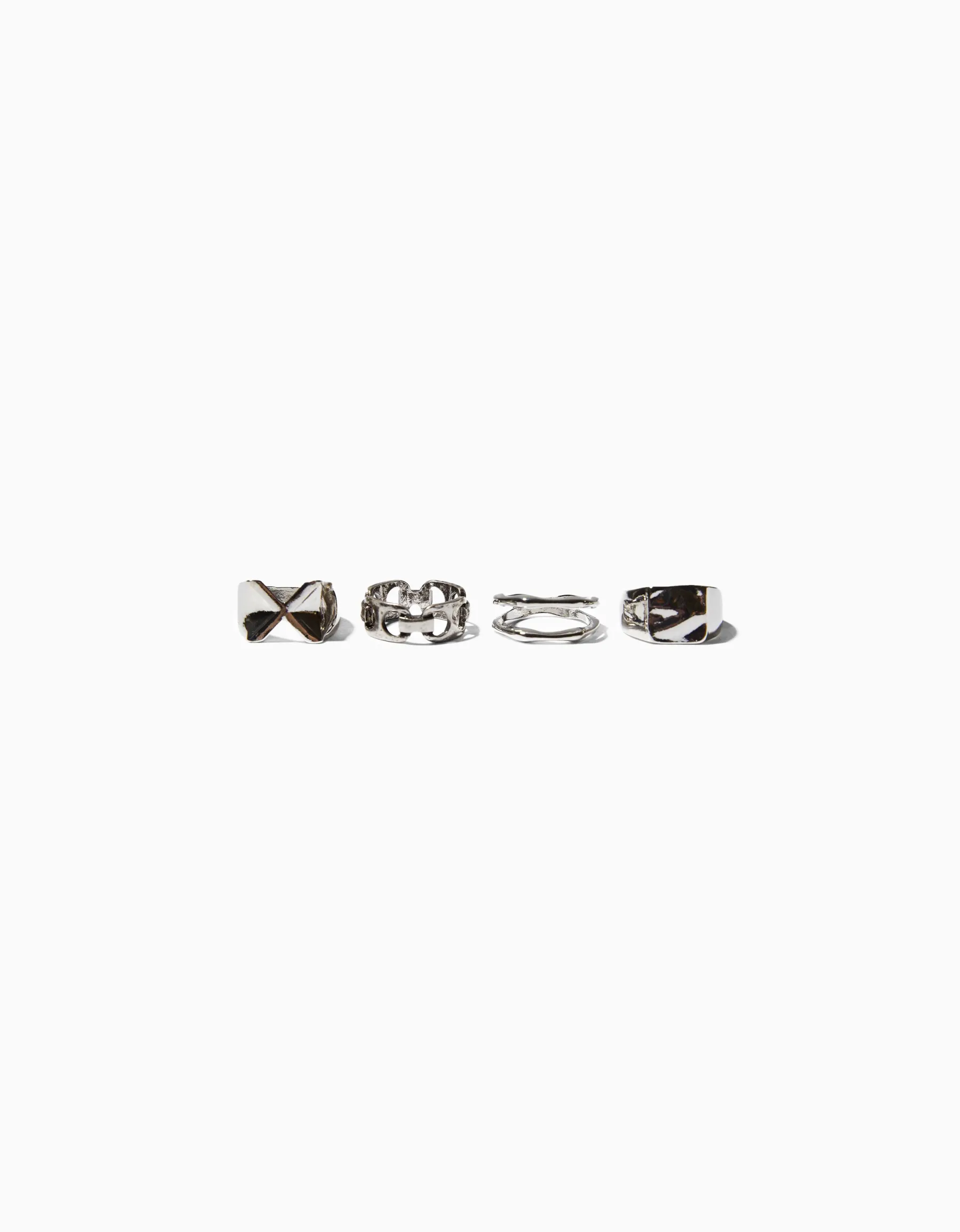 BERSHKA Lot 4 bagues Argent Store