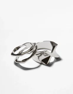 BERSHKA Lot 4 bagues Argent Store