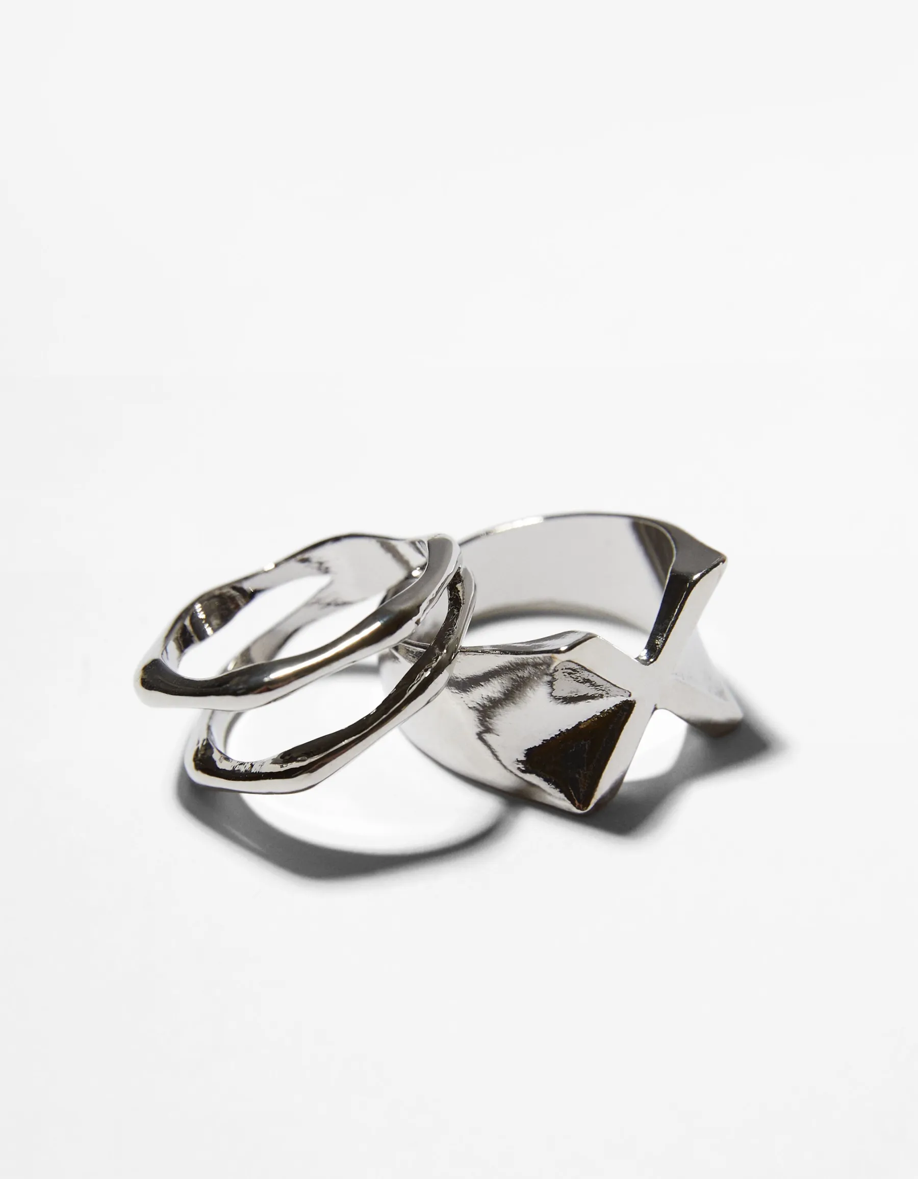 BERSHKA Lot 4 bagues Argent Store