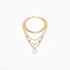 BERSHKA Lot 4 chaînes collier ras du cou Or Store