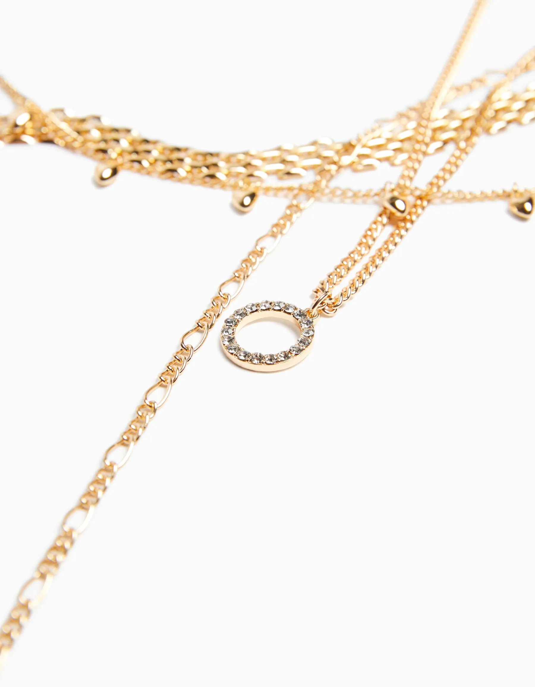 BERSHKA Lot 4 chaînes collier ras du cou Or Store
