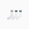 BERSHKA Lot 3 paires de chaussettes rayures Blanc Cheap