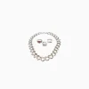 BERSHKA Lot 3 bagues et collier Argent New