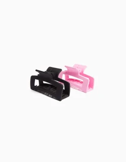 BERSHKA Lot 2 barrettes basiques Rose Discount