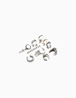 BERSHKA Lot 10 boucles d’oreilles Argent Best