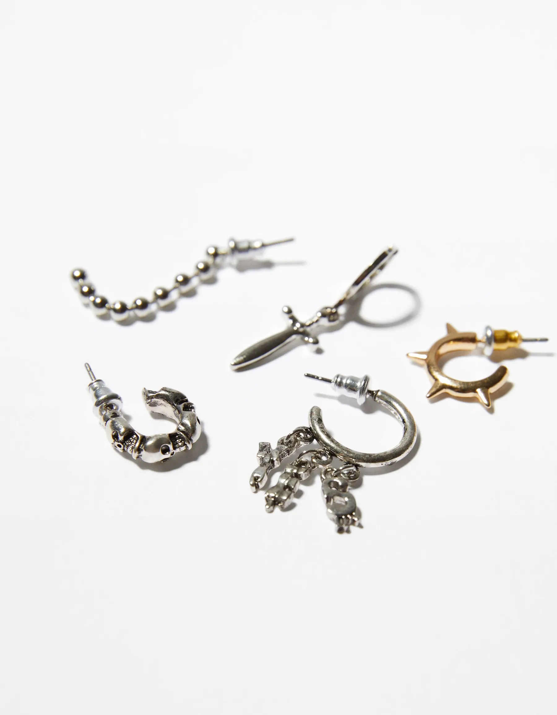 BERSHKA Lot 10 boucles d’oreilles Argent Best