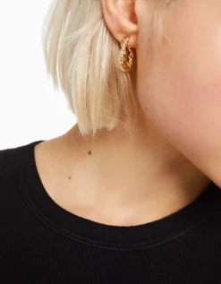 BERSHKA Lot 6 boucles d’eilles anneaux tressées charm cœur Or Hot