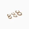 BERSHKA Lot 3 boucles d’eilles anneaux épais cœur Or Sale
