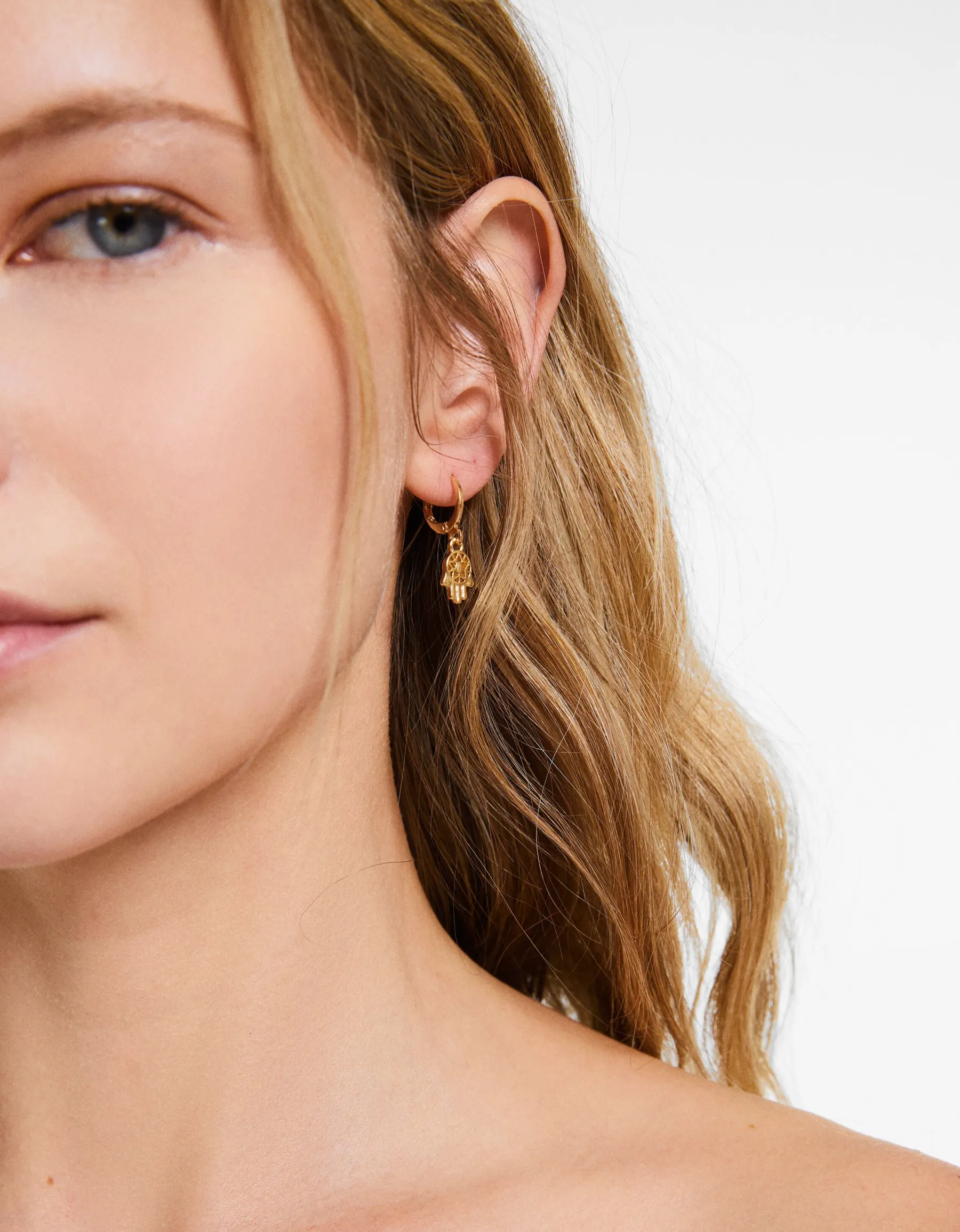 BERSHKA Lot 10 boucles d’eilles ear cuff croix Or Clearance