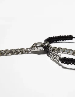 BERSHKA Lot 5 bracelets croix Noir Outlet
