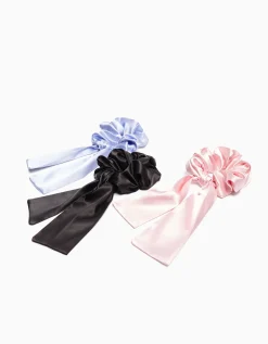 BERSHKA Lot 3 chouchous satinés ruban Rose Shop