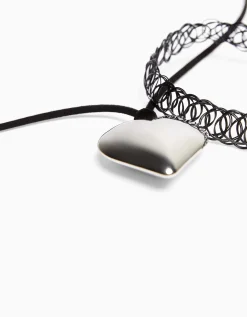BERSHKA Lot 2 collier ras du cou cœur Argent Outlet