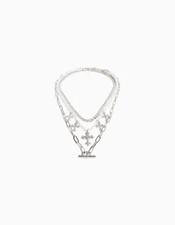 BERSHKA Lot 3 colliers chaîne Argent Store