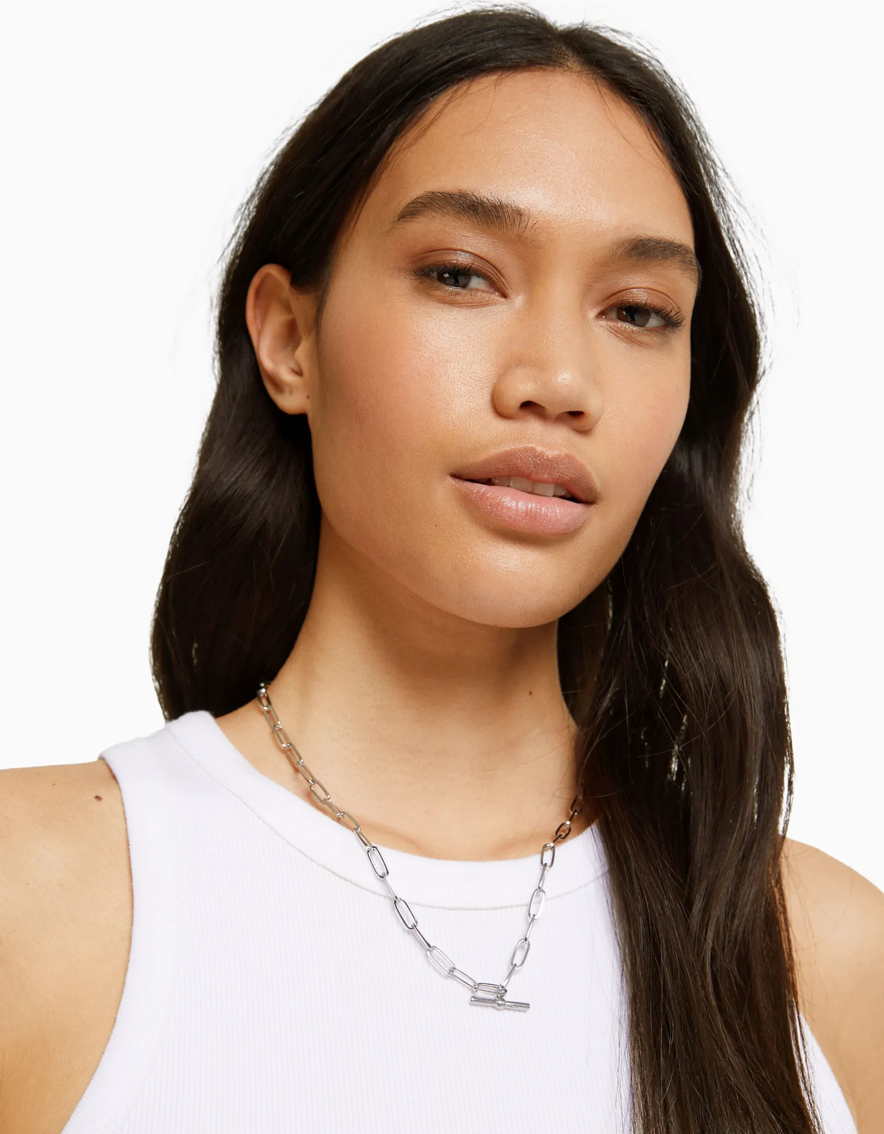 BERSHKA Lot 3 colliers chaîne Argent Store