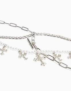 BERSHKA Lot 3 colliers chaîne Argent Store