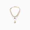 BERSHKA Lot 4 colliers chaîne cœur Or Online