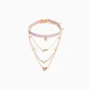 BERSHKA Lot 4 colliers ras-du-cou papillon cœur Or Sale