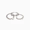 BERSHKA Lot de 3 bracelets chaînes Argent Best Sale