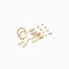 BERSHKA Lot 8 paires de boucles d’eilles anneaux strass Or Shop