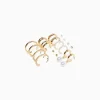 BERSHKA Lot 9 paires de boucles d’eilles anneaux pierres fantaisie Or Sale