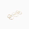 BERSHKA Lot 3 paires de boucles d’eilles créoles fines texturées Or Cheap