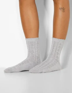 BERSHKA Lot 3 paires de chaussettes texture Lime Outlet