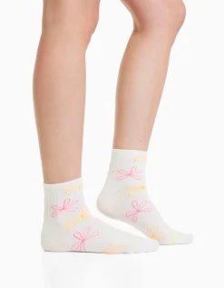 BERSHKA Lot 3 paires de chaussettes broderie Fuchsia Online