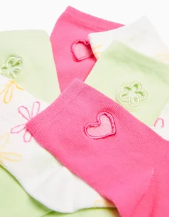 BERSHKA Lot 3 paires de chaussettes broderie Fuchsia Online