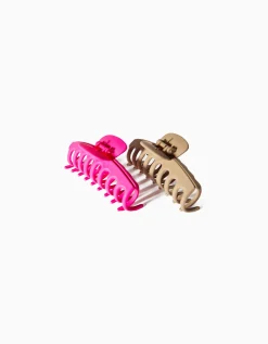 BERSHKA Lot 2 pinces à cheveux de couleur Marron Cheap