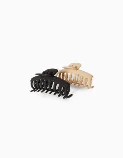 BERSHKA Lot 2 pinces à cheveux de couleur Marron Clearance