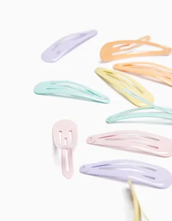 BERSHKA Lot 10 pinces couleurs Rose Cheap