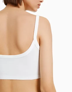 BERSHKA Lot 2 T-shirts cropped bretelles larges Multicouleur Outlet