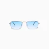 BERSHKA Lunettes de soleil carrées Bleu Cheap