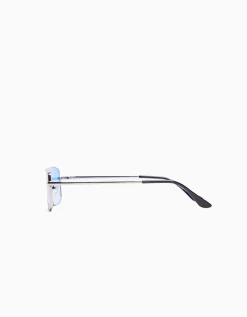 BERSHKA Lunettes de soleil carrées Bleu Cheap