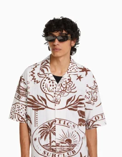 BERSHKA Lunettes de soleil détail métallisé Noir Fashion