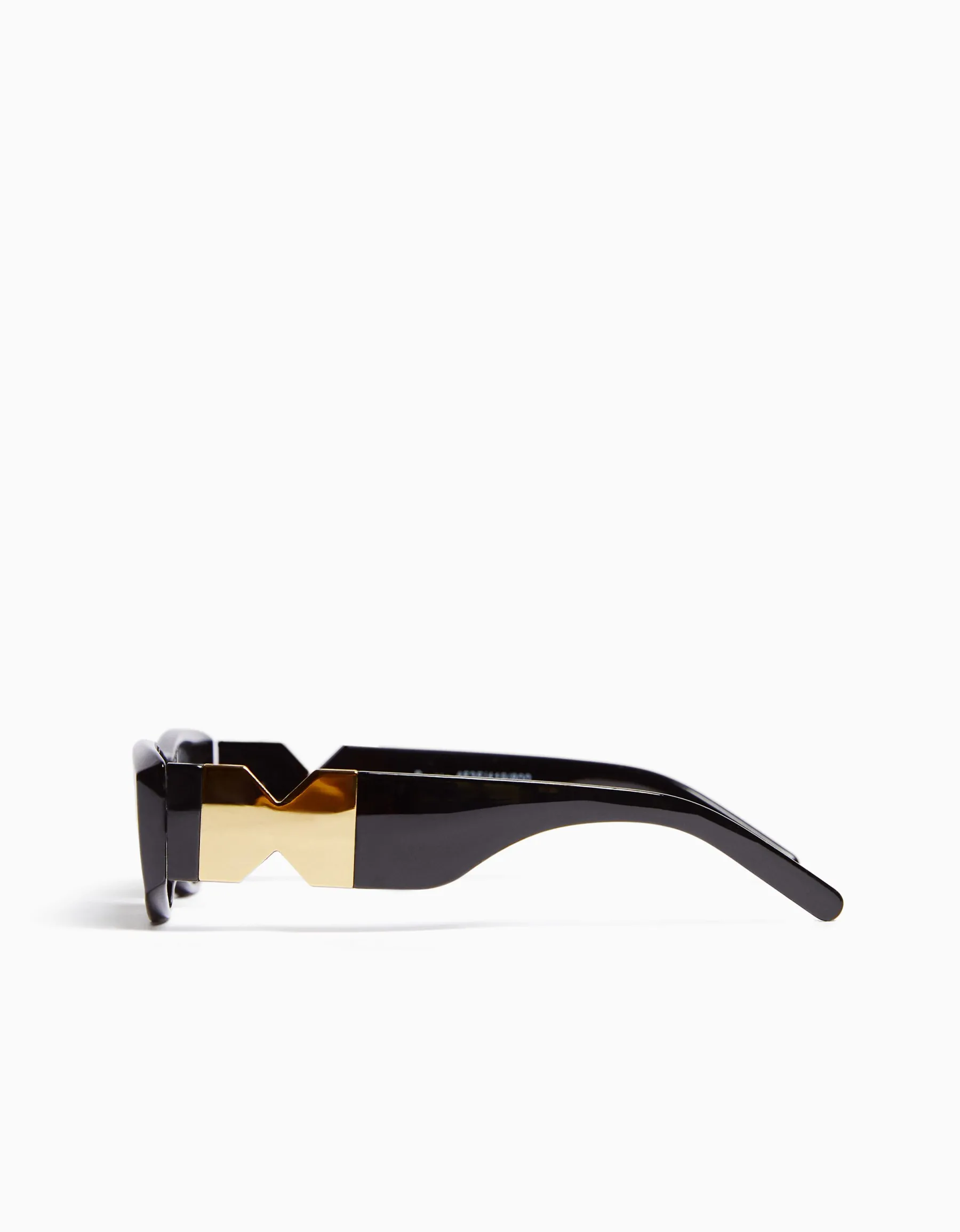 BERSHKA Lunettes de soleil détail métallisé Noir Fashion
