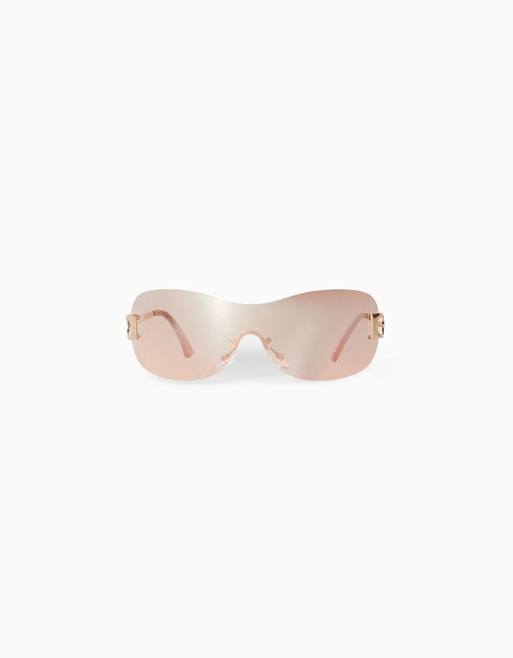 BERSHKA Lunettes de soleil monoverre Rose Best
