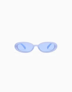 BERSHKA Lunettes de soleil ovales colorées Bleu Cheap